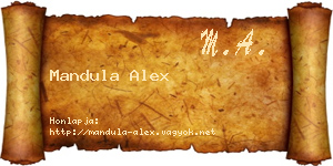 Mandula Alex névjegykártya